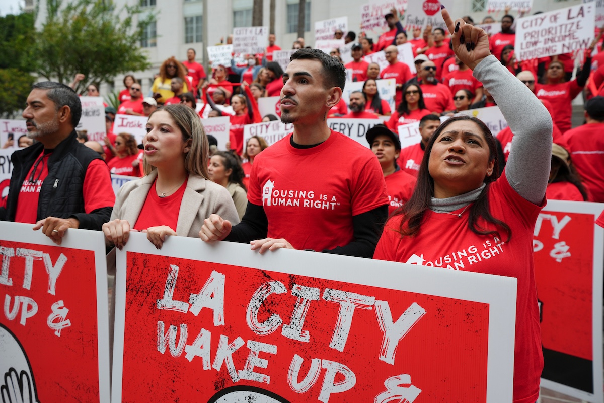 Featured image for AIDS Healthcare Foundation Demands ‘Cut the Red Tape!’ at Los Angeles City Hall Protest