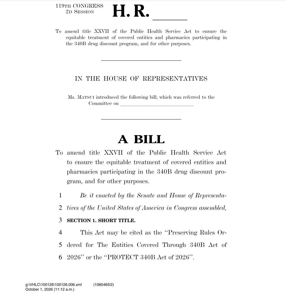 Featured image for AHF Hails Introduction of Protect 340B Act of 2026